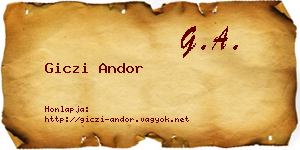 Giczi Andor névjegykártya