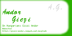 andor giczi business card